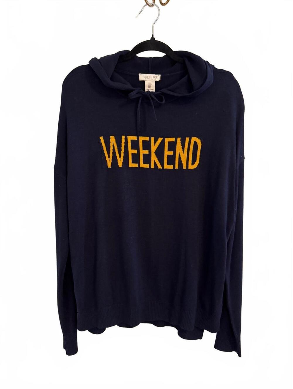 Rachel Zoe Navy Blue Weekend Hoodie Lightweight Sweatshirt Size Large